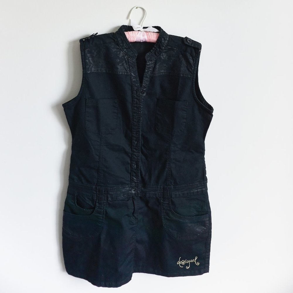 DESIGUAL Black Sleeveless Dress Embroidery